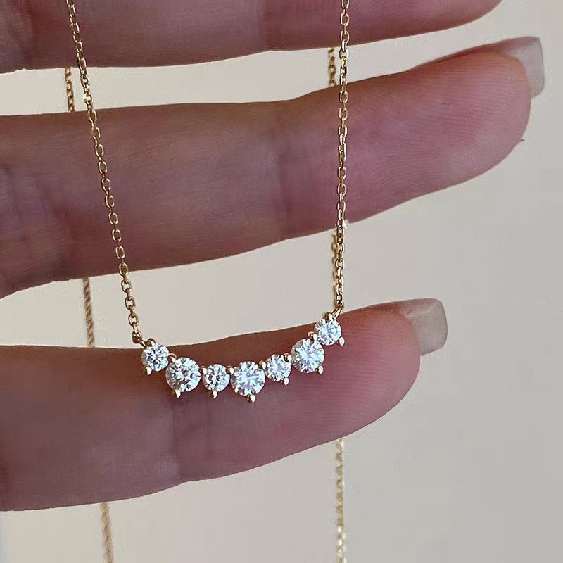 Joy Smile Necklace with zirconia - view 2