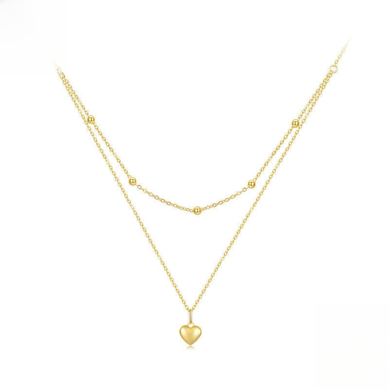 Duet Layered Heart Necklace