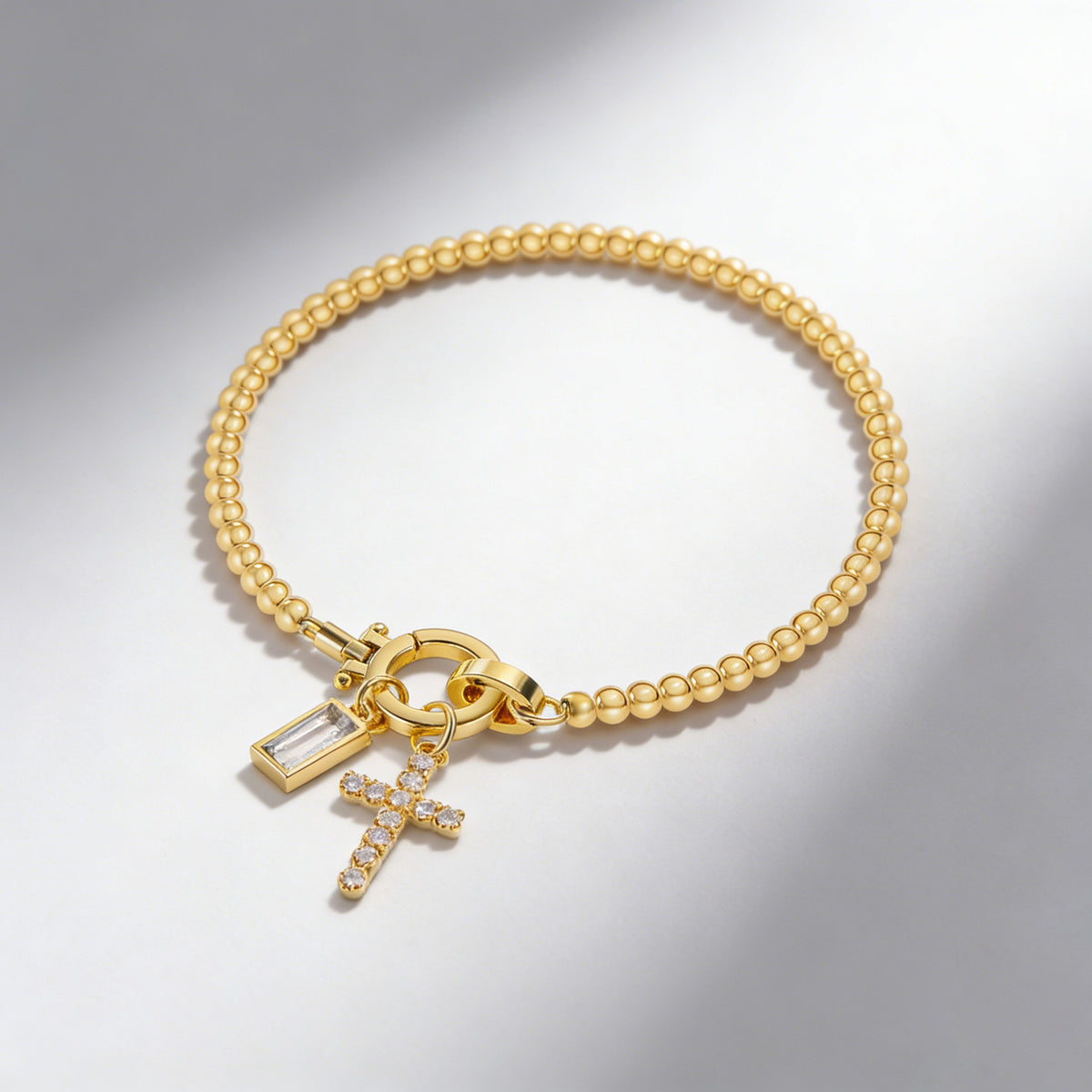 Zodiac birthstone bracelet with heart knot charm - view 2
