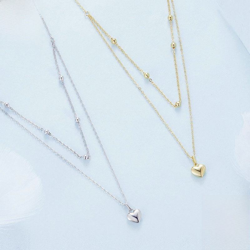 Duet Layered Heart Necklace