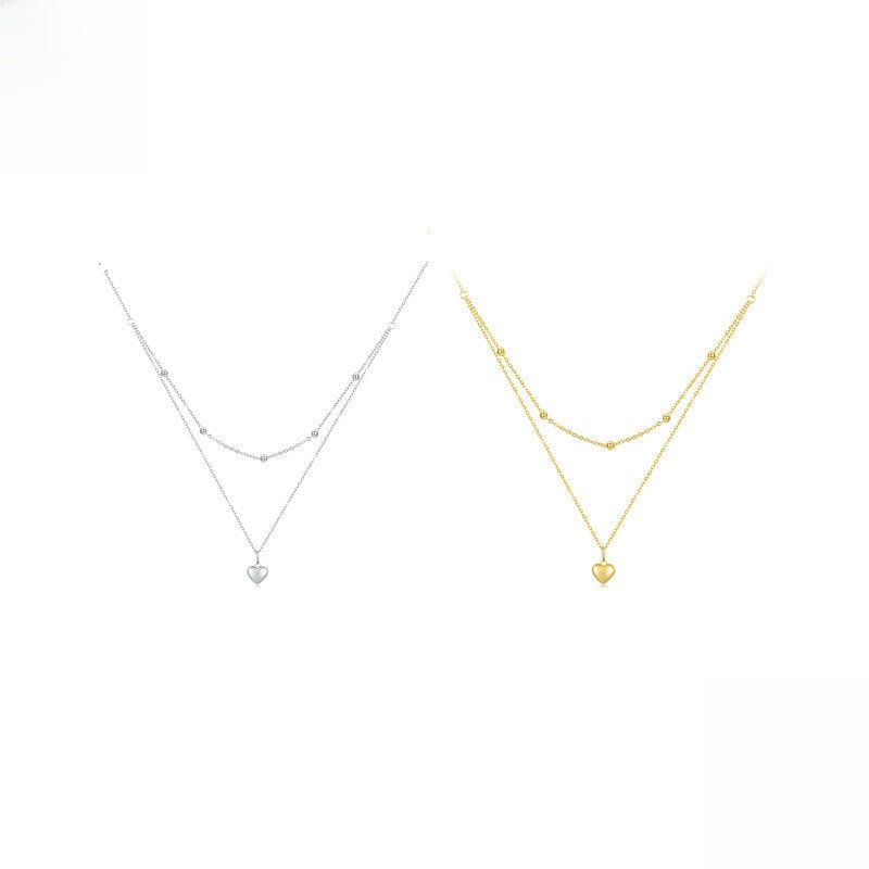 Duet Layered Heart Necklace