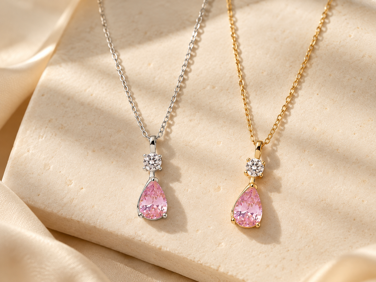 Rosé Teardrop Necklace