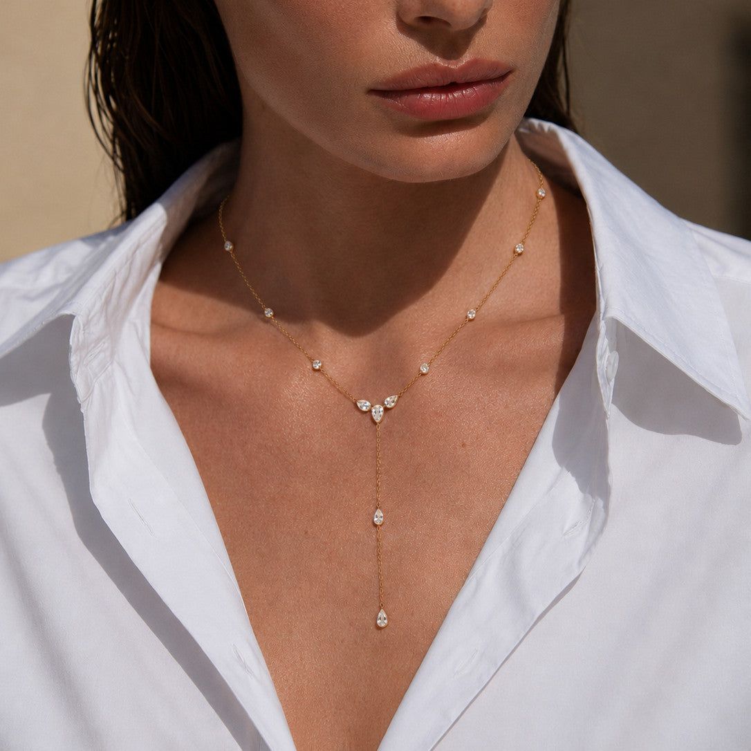 Clara Y-Drop Necklace - view 3