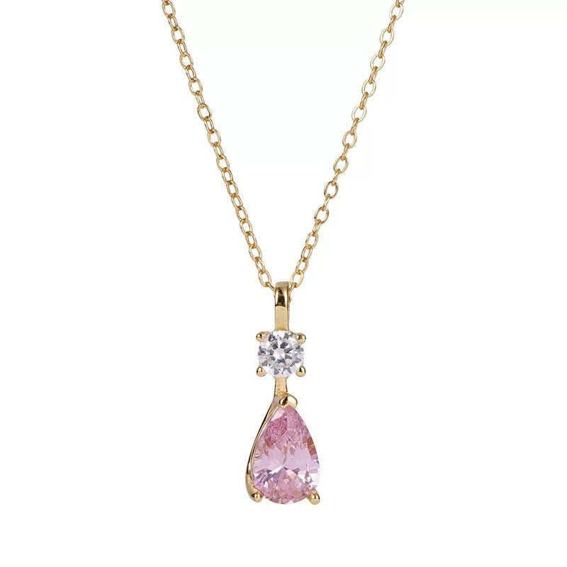 Rosé Teardrop Necklace