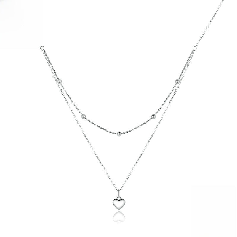 Duet double layer heart necklace - view 2
